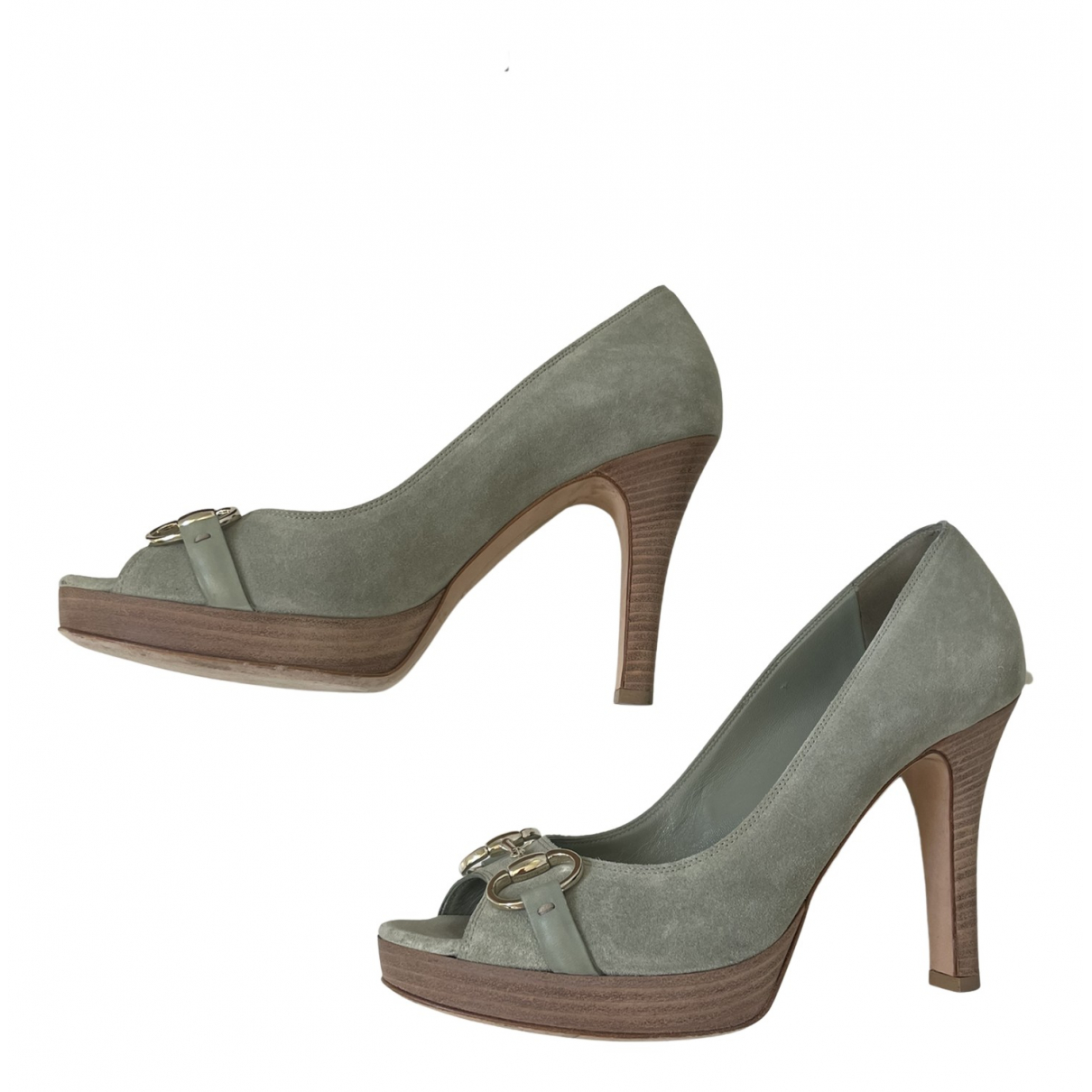 Heels Gucci Green size 40 EU in Suede 